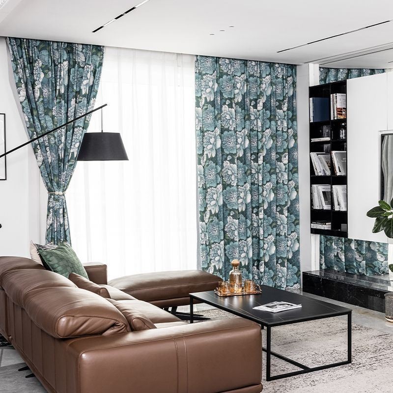 Cotton Curtain Made to Measure Curtain Floral Printed Nordic Style