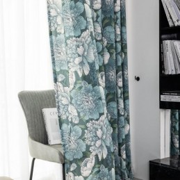 Cotton Curtain Made to Measure Curtain Floral Printed Nordic Style