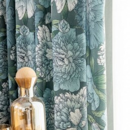 Cotton Curtain Made to Measure Curtain Floral Printed Nordic Style