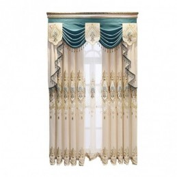 Chenille Semi Blackout Curtain Made to Measure Curtain European Flower Embroidery Window For Living Room And Bedroom