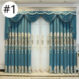 Chenille Semi Blackout Curtain Made to Measure Curtain European Flower Embroidery Window For Living Room And Bedroom