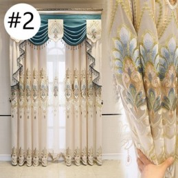 Chenille Semi Blackout Curtain Made to Measure Curtain European Flower Embroidery Window For Living Room And Bedroom