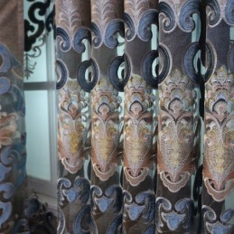 Ingni Semi Blackout Curtain Made to Measure Curtain European Flower Embroidery For Living Room