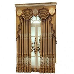 Ingni Semi Blackout Curtain Made to Measure Curtain European Flower Embroidery For Living Room