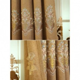 Ingni Semi Blackout Curtain Made to Measure Curtain European Flower Embroidery For Living Room