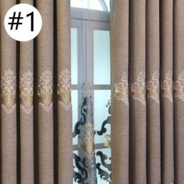 Ingni Semi Blackout Curtain Made to Measure Curtain European Flower Embroidery For Living Room
