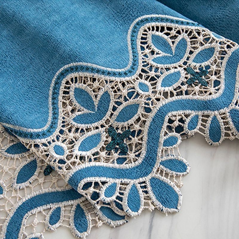 Chenille Curtain Made to Measure Curtain European Flower Embroidery Semi Blackout For Living Room Bedroom