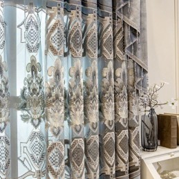 Chenille Curtain Made to Measure Curtain European Flower Embroidery Semi Blackout For Living Room Bedroom