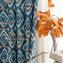 Curtain Made to Measure Curtain Rhombus Printed Nordic Style