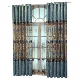 Chenille Semi Blackout Curtain Made to Measure Curtain European Flower Embroidery Living Room Bedroom