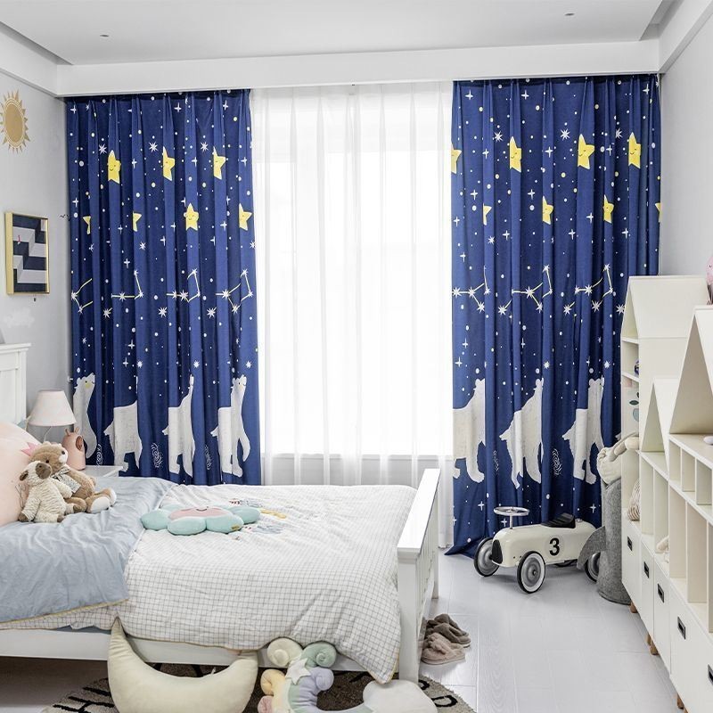 Cotton Curtain Made to Measure Curtain Kid's Style Polar Bear Printed