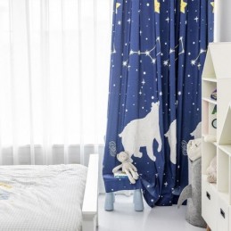 Cotton Curtain Made to Measure Curtain Kid's Style Polar Bear Printed