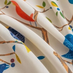 Nordic Style Curtain Made to Measure Curtain Bird Printed Cotton