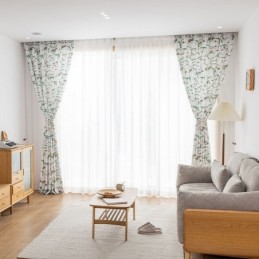 Nordic Style Curtain Made to Measure Curtain Plant Printed Polyester