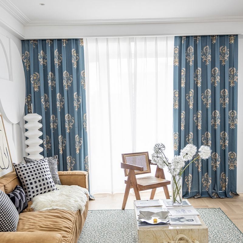 Cotton Curtain Made to Measure Curtain European Flower Printed Style