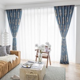 Cotton Curtain Made to Measure Curtain European Flower Printed Style