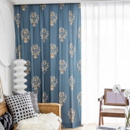 Cotton Curtain Made to Measure Curtain European Flower Printed Style