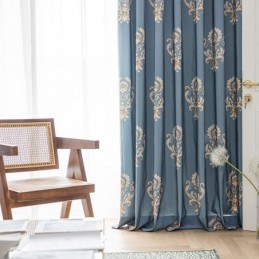 Cotton Curtain Made to Measure Curtain European Flower Printed Style