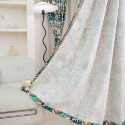 American Style Cotton Curtain Made to Measure Curtain Plant Printed