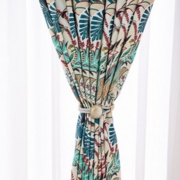 American Style Cotton Curtain Made to Measure Curtain Plant Printed