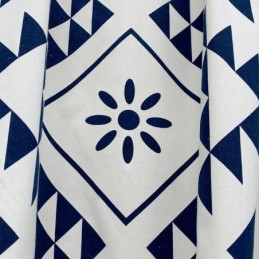 Nordic Style Linen Curtains Geometric Printed For Living Room Bedroom