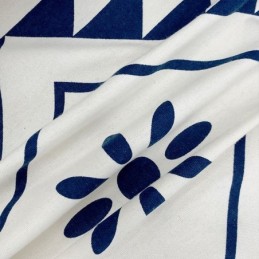 Nordic Style Linen Curtains Geometric Printed For Living Room Bedroom