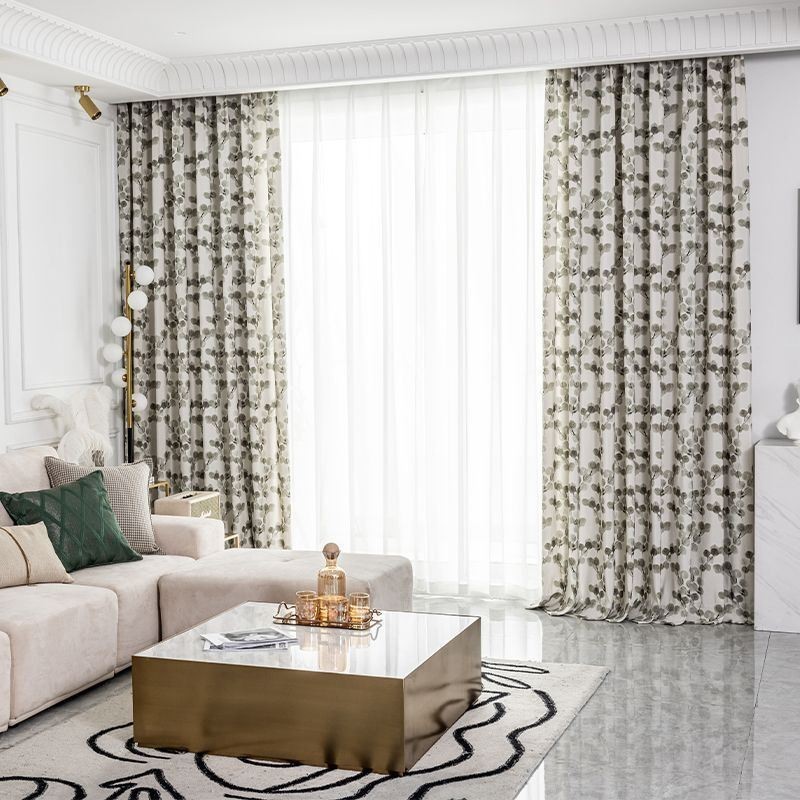 Cotton Curtain Made to Measure Curtain Leaf Printed Nordic