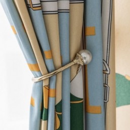 Cotton Curtains Kid's Style White Horse Printed