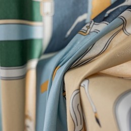 Cotton Curtains Kid's Style White Horse Printed