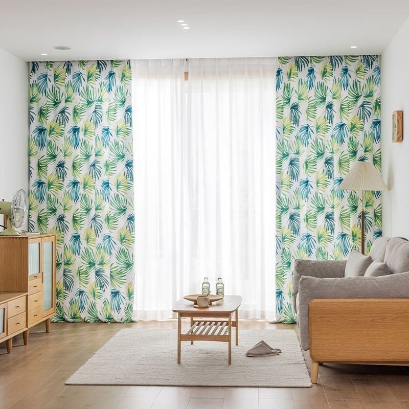 Curtain Made to Measure Curtain Leaf Printed Nordic Style