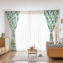 Curtain Made to Measure Curtain Leaf Printed Nordic Style