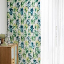Curtain Made to Measure Curtain Leaf Printed Nordic Style