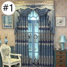 Semi Blackout Curtain Made to Measure Curtain European Flower Embroidery For Living Room Bedroom