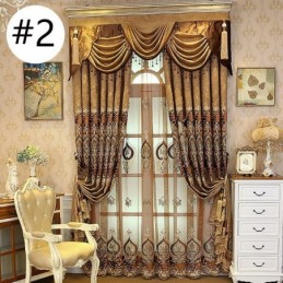 Semi Blackout Curtain Made to Measure Curtain European Flower Embroidery For Living Room Bedroom