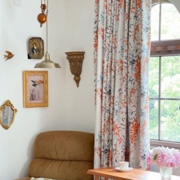 Botanical Print Curtains Polyeter Blackout Window Drapes Living Room Bedroom