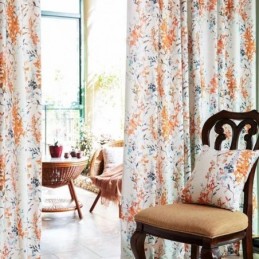 Botanical Print Curtains Polyeter Blackout Window Drapes Living Room Bedroom