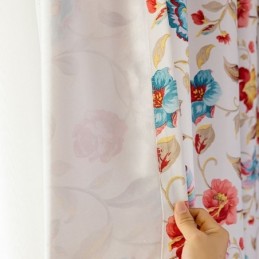 American Style Curtains Plant Printed