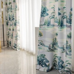 Curtains Forest Printed American Style