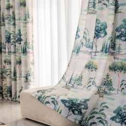 Curtains Forest Printed American Style