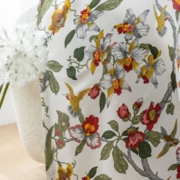 Leaf Printed Curtains American Style Polyester