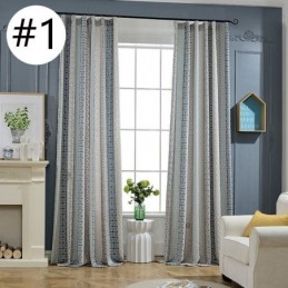 Nordic Cotton Linen Blackout Curtain Made to Measure Curtain Geometric Jacquard For Living Room Bedroom