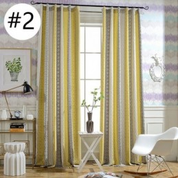 Nordic Cotton Linen Blackout Curtain Made to Measure Curtain Geometric Jacquard For Living Room Bedroom