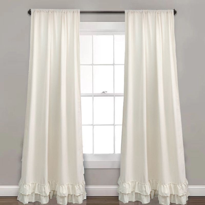 Solid Color Splicing Chenille Curtains Nordic Style For Living Room Bedroom