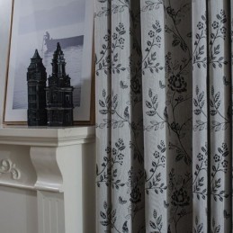 Linen Blackout Curtain Made to Measure Curtain Nordic Plant Embroidered For Living Room Bedroom