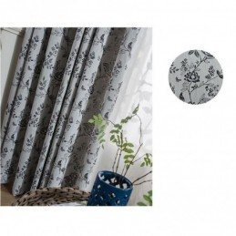 Linen Blackout Curtain Made to Measure Curtain Nordic Plant Embroidered For Living Room Bedroom
