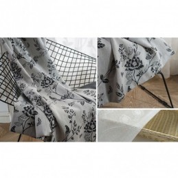 Linen Blackout Curtain Made to Measure Curtain Nordic Plant Embroidered For Living Room Bedroom