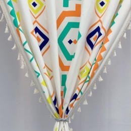 Linen Curtains Geometric Printed Nordic Style For Living Room Bedroom