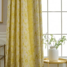 Nordic Blackout Curtains Floral Jacquard Polycotton Curtain Made to Measure Curtain For Living Room Bedroom