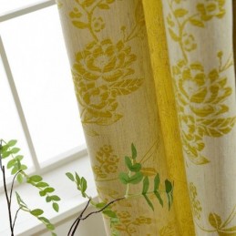 Nordic Blackout Curtains Floral Jacquard Polycotton Curtain Made to Measure Curtain For Living Room Bedroom