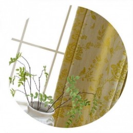 Nordic Blackout Curtains Floral Jacquard Polycotton Curtain Made to Measure Curtain For Living Room Bedroom